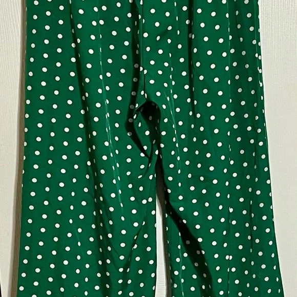 SHEIN Green Polka Dot Wide Leg Pants - Picture 3 of 5